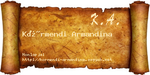 Körmendi Armandina névjegykártya